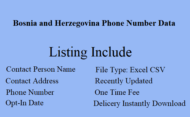 波斯尼亚和黑塞哥维那电话列表