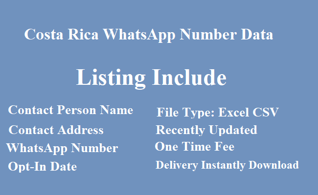 哥斯达黎加 WhatsApp 列表